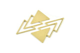 Brass Triangle Blank, 6 Raw Brass Triangle Blanks (47x21x1mm) M01105
