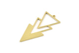 Brass Triangle Charm, 6 Raw Brass Triangle Charms With 1 Loop (49x21x1mm) M01119