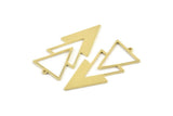 Brass Triangle Charm, 6 Raw Brass Triangle Charms With 1 Loop (49x21x1mm) M01119