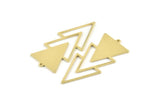 Brass Triangle Charm, 6 Raw Brass Triangle Charms With 1 Loop (49x21x1mm) M01120