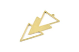 Brass Triangle Charm, 6 Raw Brass Triangle Charms With 1 Loop (49x21x1mm) M01118