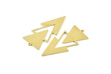 Brass Triangle Charm, 6 Raw Brass Triangle Charms With 1 Loop (49x21x1mm) M01111