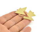 Brass Triangle Charm, 6 Raw Brass Triangle Charms With 1 Loop (49x21x1mm) M01111