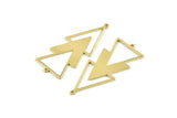 Brass Triangle Charm, 6 Raw Brass Triangle Charms With 2 Loops (51x21x1mm) M01114