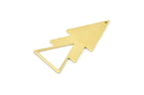 Brass Triangle Charm, 6 Raw Brass Triangle Charms With 1 Hole (47x21x1mm) M01107