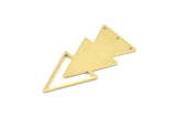 Brass Triangle Charm, 6 Raw Brass Triangle Charms With 3 Holes (47x21x1mm) M01108