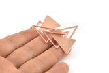 Copper Triangle Blank, 4 Raw Copper Triangle Blanks (47x21x1mm) M1079