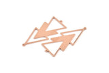 Copper Triangle Charm, 4 Raw Copper Triangle Charms With 2 Loops (51x21x1mm) M1088
