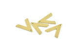 Brass V Shape, 24 Raw Brass V Shaped Charms With 1 Hole (19x18x1mm) M01122