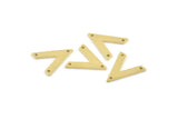 Brass V Shape, 24 Raw Brass V Shaped Charms With 3 Holes (19x18x1mm) M01124