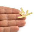 Brass V Shape, 24 Raw Brass V Shaped Blanks (19x18x1mm) M01121