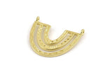 Brass Charm, Raw Brass, Brass Pendants, Charm Pendants, Brass U Shape Charms With 2 Loops (26x23x1.2mm) N1452