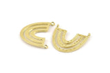 Brass Charm, Raw Brass, Brass Pendants, Charm Pendants, Brass U Shape Charms With 2 Loops (26x23x1.2mm) N1452