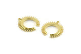 Brass Moon Charm, 4 Raw Brass Crescent Moon Charms With 1 Loop (22.5x21x2.5mm) N1432