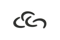 Black Boomerang Charm, 12 Textured Oxidized Black Brass Boomerang Connectors With 3 Holes (20x13x4x0.80mm) D1531