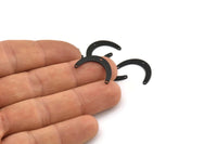 Black Boomerang Charm, 12 Textured Oxidized Black Brass Boomerang Connectors With 3 Holes (20x13x4x0.80mm) D1531