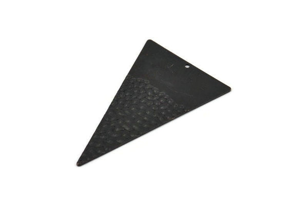 Black Triangle Charm, 2 Oxidized Black Brass Triangle Pendants With 1 Hole, Earrings, Findings (55x35x0.60mm) D1087