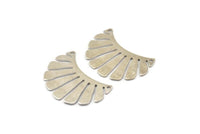 Silver Fringed Pendant, 4 Textured Silver Tone Brass Fringed Charms With 2 Holes, Findings (30x17x0.80mm) D1540
