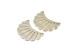 Silver Fringed Pendant, 4 Textured Silver Tone Brass Fringed Charms With 2 Holes, Findings (30x17x0.80mm) D1540