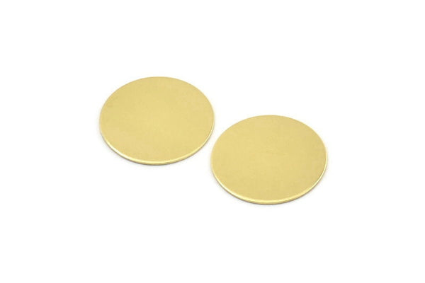 Brass Round Tag, 24 Raw Brass Round Stamping Blanks, Findings (16x0.50mm) M01353