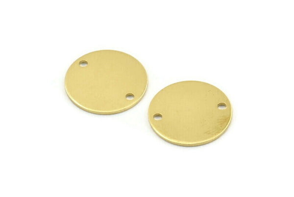 Brass Cabochon Tag, 12 Raw Brass Cabochon Tags With 2 Holes, Stamping Tags, Connectors (16x0.80mm) M01355
