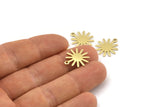 Brass Sun Charm, 50 Raw Brass Sun Charms With 1 Loop, Findings (17x15x0.80mm) M01307