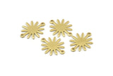 Brass Sun Charm, 50 Raw Brass Sun Connectors With 2 Loops, Findings (19x15x0.80mm) M01304