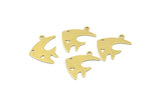 Brass Fish Charm, 50 Raw Brass Fish Charms With 1 Loop (19x14x0.50mm) M01292