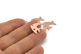 Copper Fish Charm, 24 Raw Copper Fish Charms With 1 Loop (19x14x0.80mm) M01335