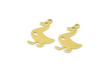 Brass Duck Charm, 50 Raw Brass Duck Charms With 1 Loop, Findings (20x15x0.45mm) M01293