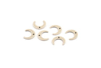 Silver Moon Charms, 50 Antique Silver Plated Crescent Moon Charms With 1 Hole (9.5x11x3x0.80mm) E070