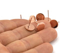Rose Gold Round Earring, 4 Rose Gold Plated Brass Round Stud Earrings Findings (10x1mm) D861 A1232