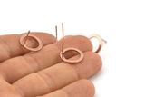 Rose Gold Circle Earring, 4 Rose Gold Plated Brass Circle Stud Earrings (14x0.90mm) D1581 A1382 Q1033