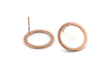 Rose Gold Circle Earring, 4 Rose Gold Plated Brass Circle Stud Earrings (18x0.90mm) D1481 A1425 H0515