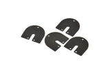 Black Geometric Charm, 12 Textured Oxidized Black Brass U Shaped Charms With 3 Holes (16x17x0.50mm) D0586