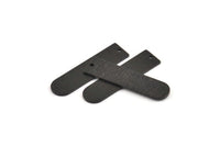 Siyah Kolye Çubuğu, 1 Delikli 4 Dokulu Oksitlenmiş Siyah Pirinç Damgalama Boşluğu, Kolye Uçları, Tılsımlar (35x9x1mm) D1395 S1140