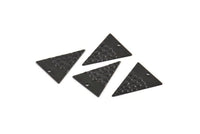 Black Triangle Charm, 12 Oxidized Black Brass Triangle Charms With 1 Hole, Pendants, Findings (23x18x0.80mm) D953