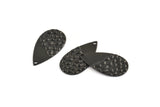 Siyah Damla Tılsımı, 1 Delikli 12 Dokulu Oksitlenmiş Siyah Pirinç Damla Tılsımı, Küpeler, Bulgular (25x13x1mm) D976