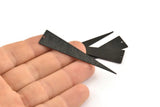 Black Triangle Charm, 8 Textured Oxidized Black Brass Triangle Charms With 1 Hole (60x13x0.60mm) D1017