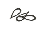 Black Drop Charm, 12 Oxidized Black Brass Drop Charms With 1 Loop (30x13x1mm) D1083 H1240
