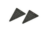 Black Triangle Charm, 8 Oxidized Black Brass Triangle Charms With 1 Hole (29x20x0.60mm) D1029