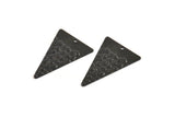 Black Triangle Charm, 8 Oxidized Black Brass Triangle Charms With 1 Hole (29x20x0.60mm) D1029