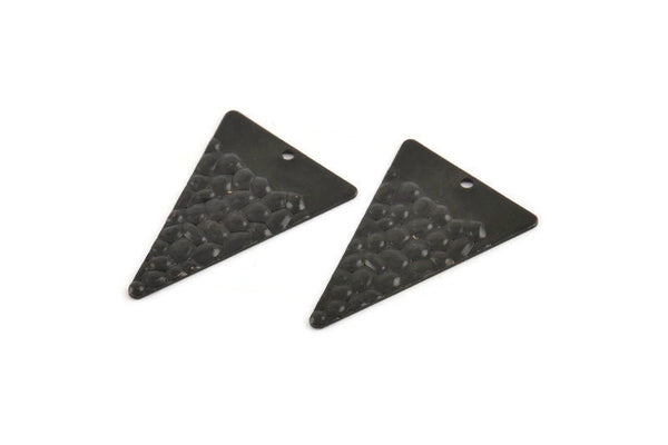 Black Triangle Charm, 8 Oxidized Black Brass Triangle Charms With 1 Hole (29x20x0.60mm) D1029