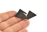 Black Triangle Charm, 8 Oxidized Black Brass Triangle Charms With 1 Hole (29x20x0.60mm) D1029