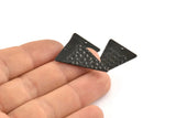 Black Triangle Charm, 8 Oxidized Black Brass Triangle Charms With 1 Hole (29x20x0.60mm) D1029