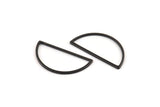 Black Half Moon, 25 Oxidized Black Brass Semi Circle Connectors (14x28x1mm) A1700 Q0703