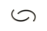 Black Noodle Tubes, 6 Oxidized Black Brass Semi Circle Curved Tube Beads (3x45mm) D0262 H0896