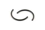 Black Noodle Tubes, 6 Oxidized Black Brass Semi Circle Curved Tube Beads (3x45mm) D0262 H0896