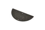 Black Half Moon, 4 Textured Oxidized Black Brass Semi Circle Blanks With 2 Holes, Charms, Pendants (36x18x0.60mm) D0665