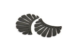 Black Fringed Pendant, 4 Oxidized Black Brass Fringed Charms With 2 Holes, Findings (30x17x0.80mm) D1384